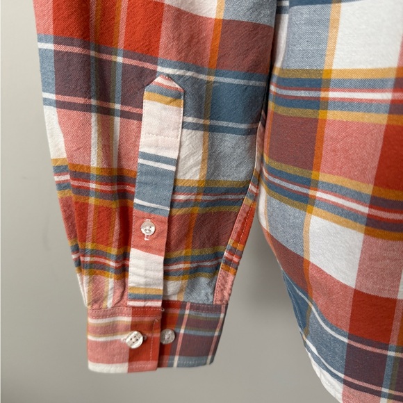 Cruel Girl Women's L Plaid Button-Down Shirt in Orange, Blue, and White - Picture 10 of 14